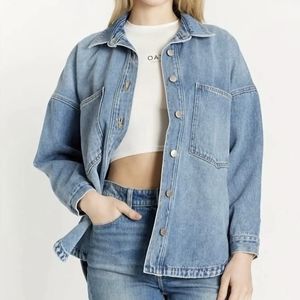 Oat New York Denim Shacket, Size XS, NWT
